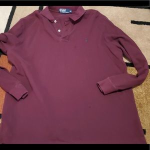 Burgundy long sleeve Ralph Lauren polo